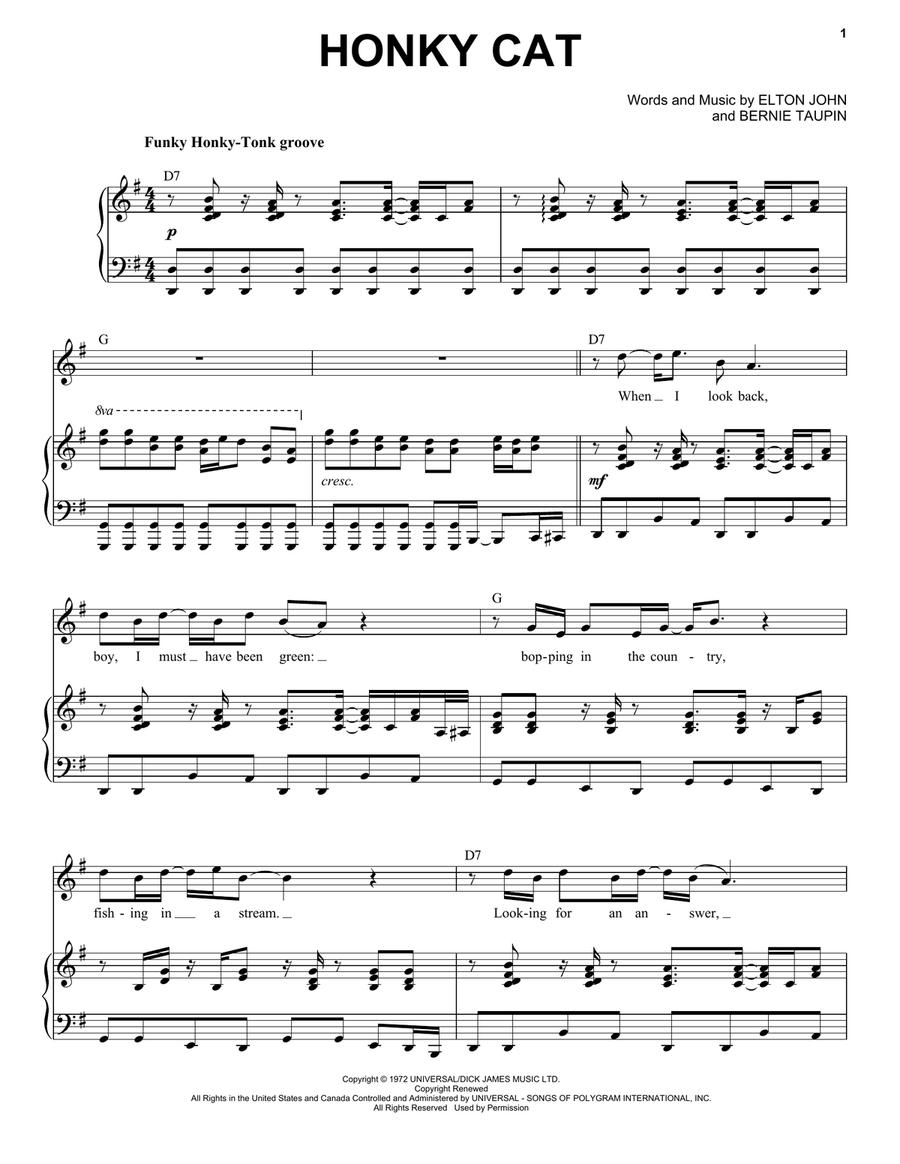 Honky Cat Voice scores gallery preview page 1