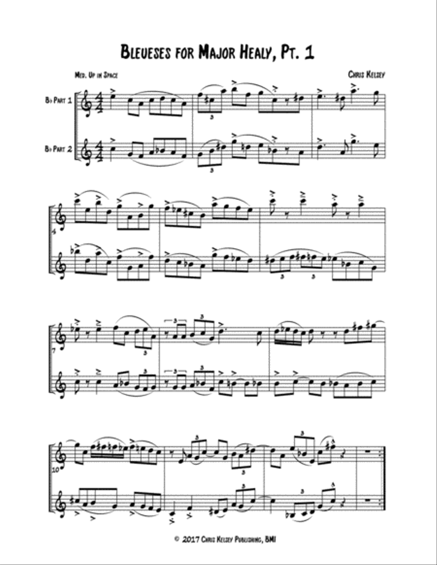 Bleueses for Major Healy (Duet for Bb Instruments) Brass Ensemble scores gallery preview page 1