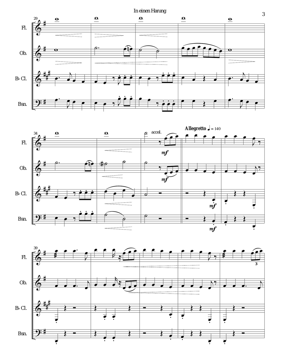 In einen Harung (The herring song) for woodwind quartet Woodwind Quartet scores gallery preview page 4
