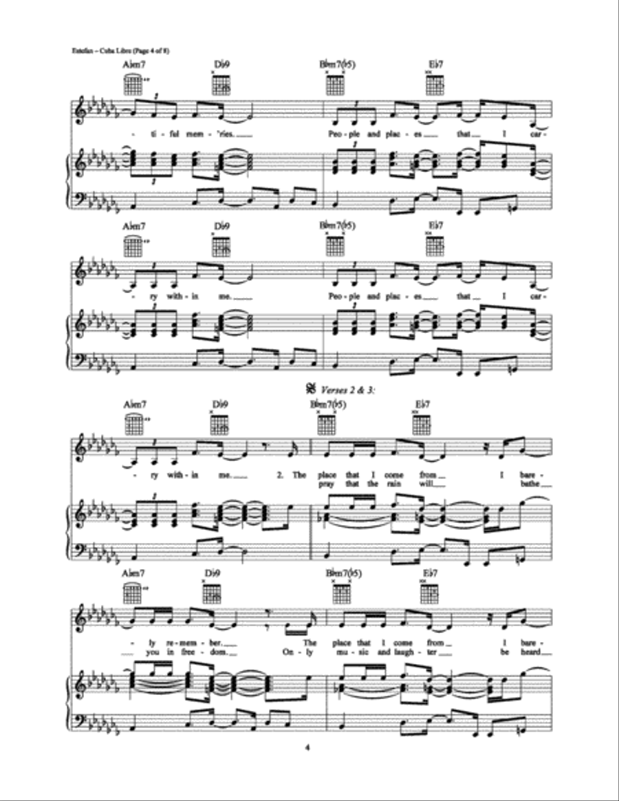 Cuba Libre Piano, Vocal, Guitar scores gallery preview page 4