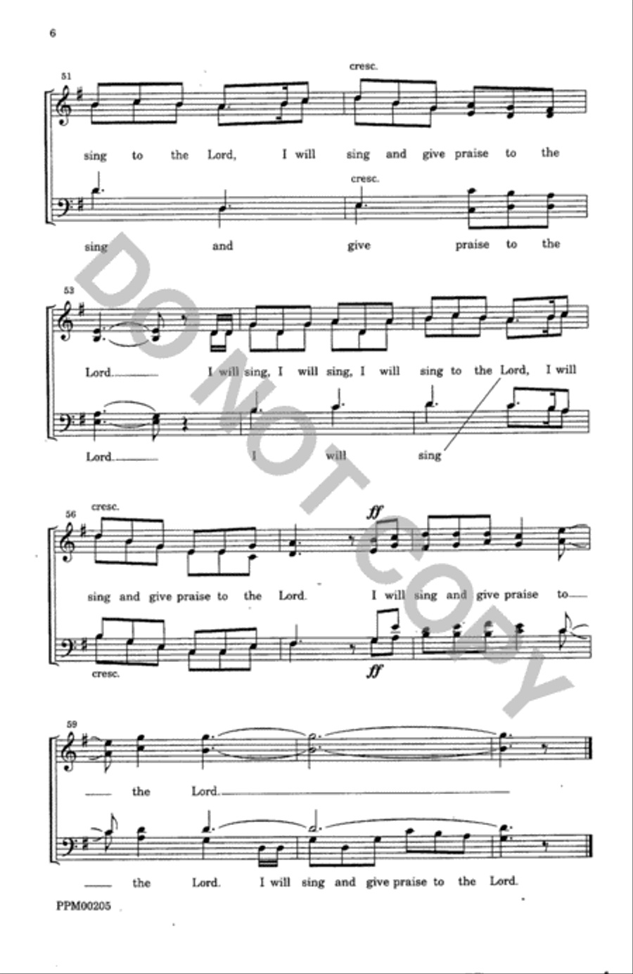 I Will Sing and Give Praise 4-Part scores gallery preview page 7