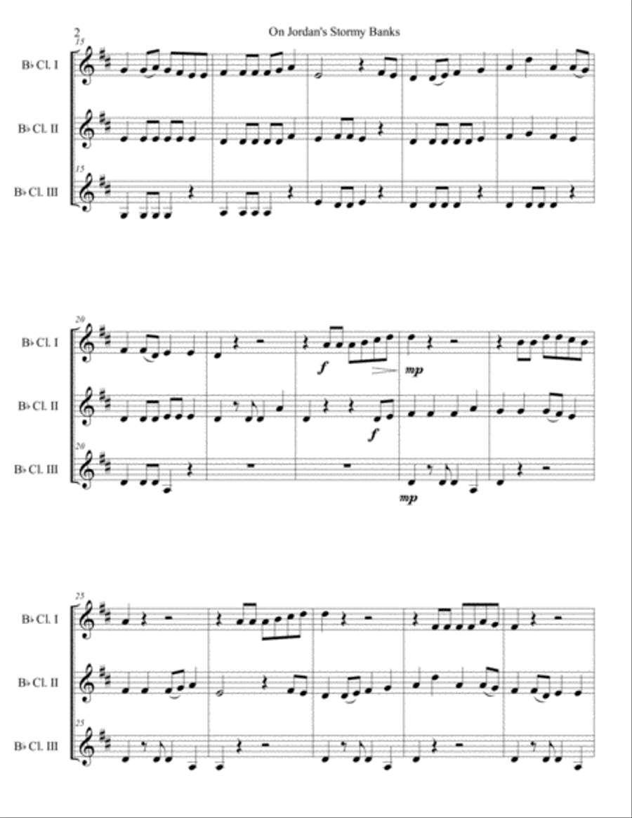 On Jordan's Stormy Banks (Clarinet Trio) Clarinet Trio scores gallery preview page 5