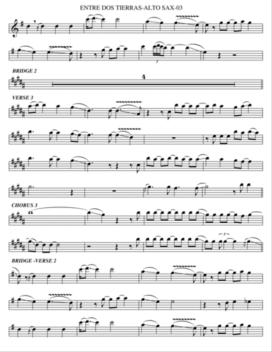 Entre Dos Tierras Alto Saxophone scores gallery preview page 3