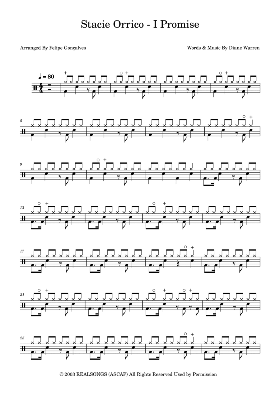 I Promise Drum Set scores gallery preview page 1