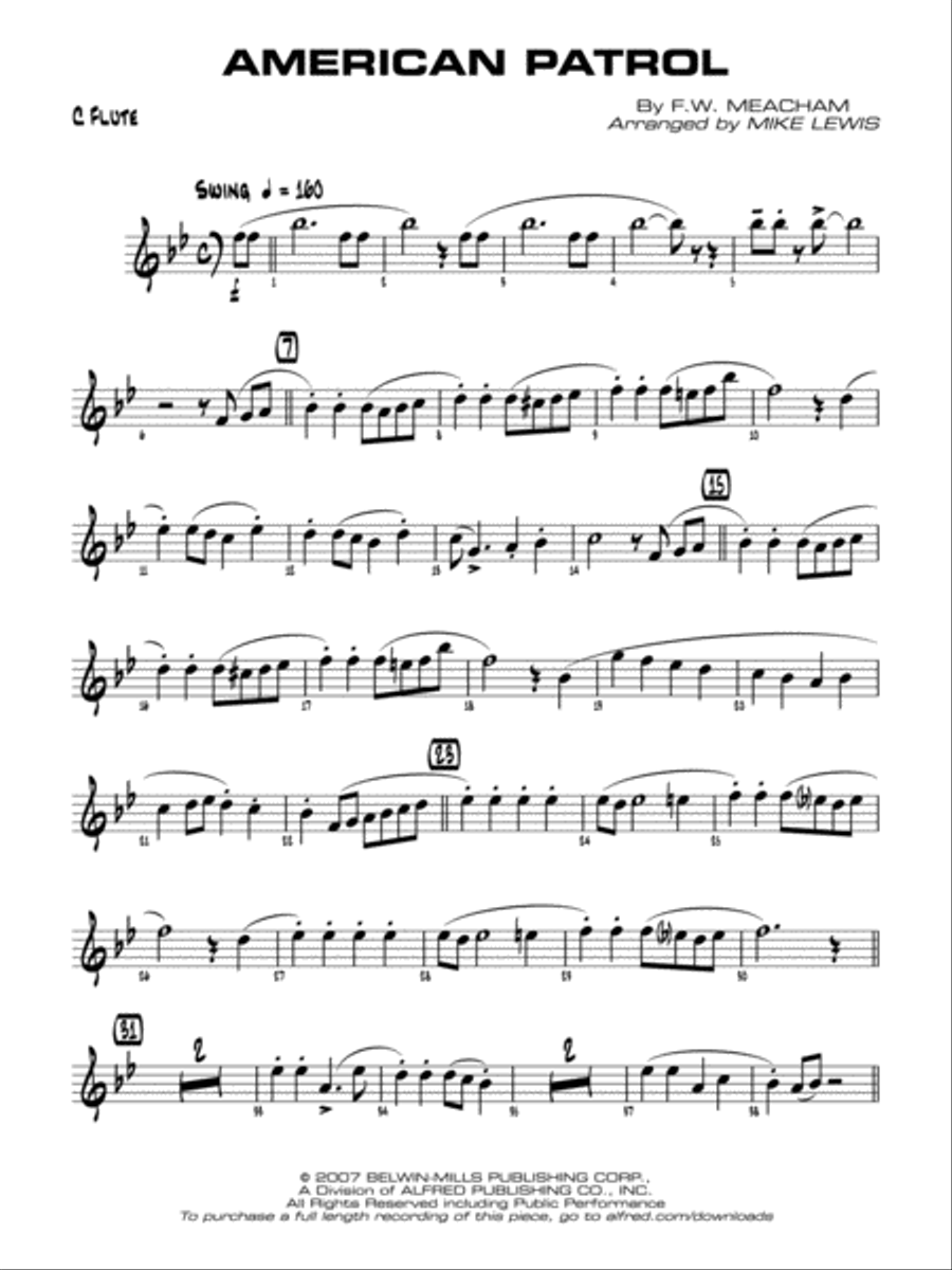 American Patrol: Flute Jazz Ensemble scores gallery preview page 1