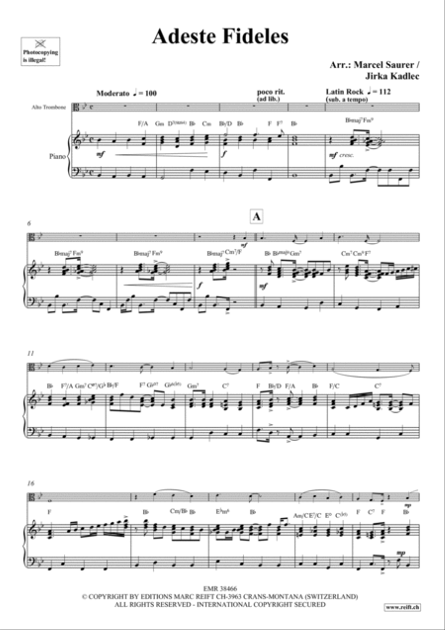 Adeste Fideles Piano Accompaniment scores gallery preview page 3