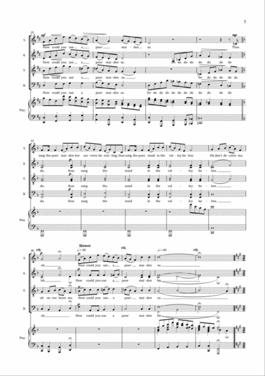 Three English Folksongs 4-Part scores gallery preview page 3