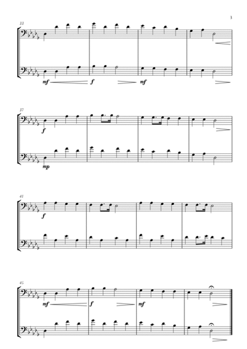 Twinkle Twinkle Little Star in Db Major for Cello (Violoncello) and Double Bass Duo. Easy version. image number null