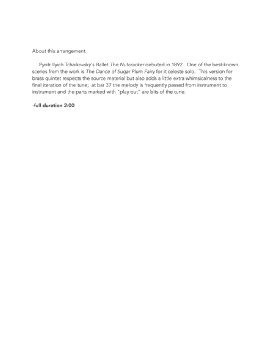 Dance of the Sugar Plum Fairy for Brass Quintet Brass Quintet scores gallery preview page 2