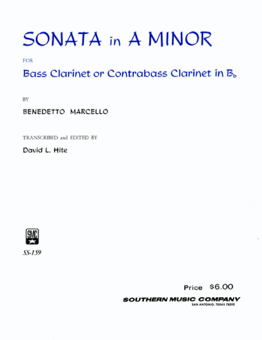 Sonata in A Minor Bass Clarinet scores gallery preview page 1