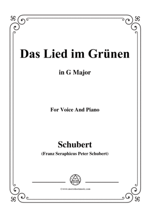 Book cover for Schubert-Das Lied im Grünen,Op.115 No.1,in G Major,for Voice&Piano