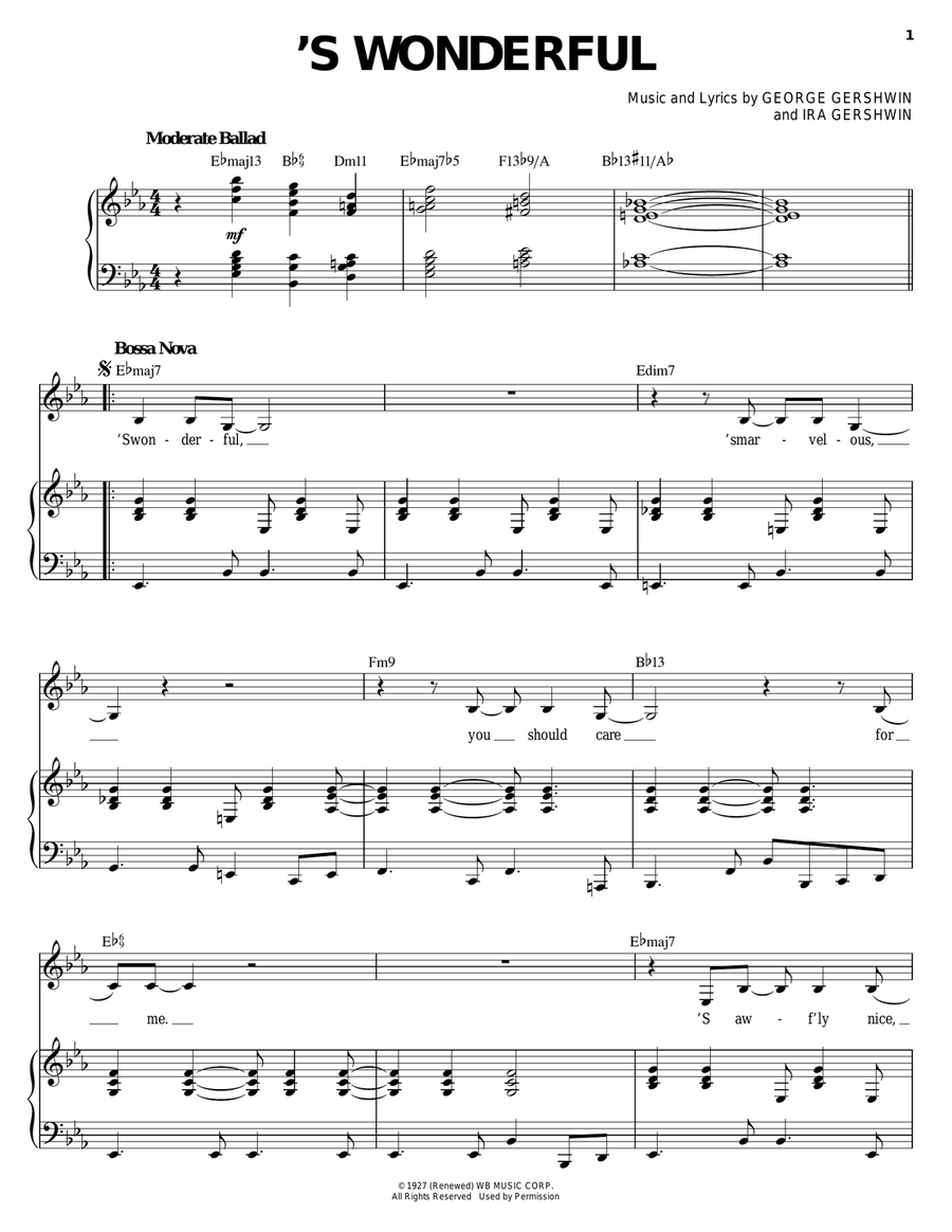 'S Wonderful 'S Wonderful Guitar scores gallery preview page 1