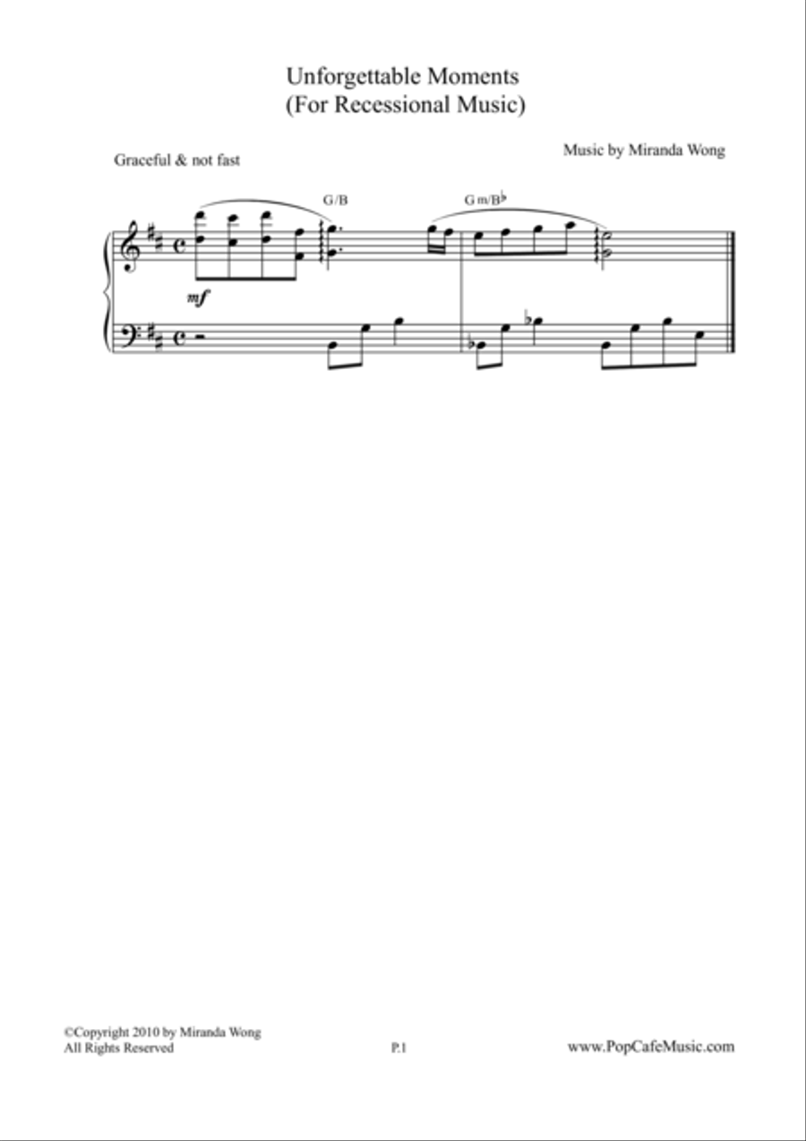 Unforgettable Moments - Recessional Wedding Music 4-Part scores gallery preview page 1