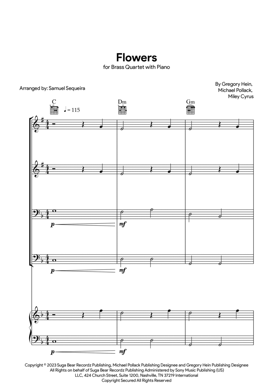 Flowers Trombone scores gallery preview page 1