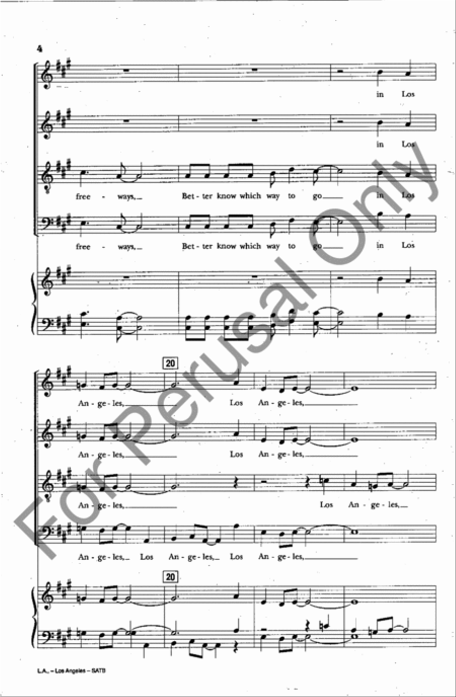 L.A., Los Angeles 4-Part scores gallery preview page 4