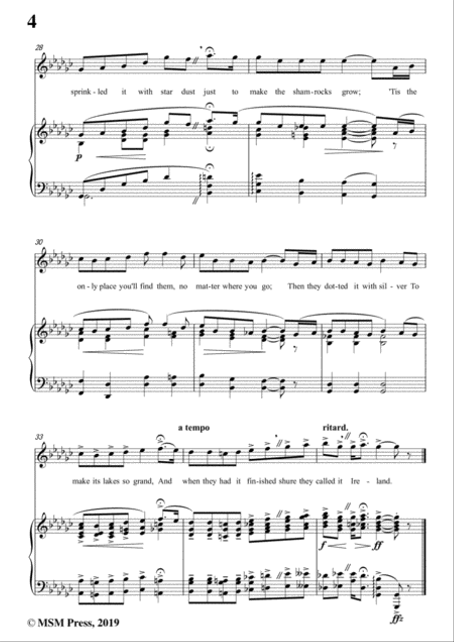 Ernest R. Ball-Little Bit of Heaven,in b flat minor,for Voice and Piano Voice Solo scores gallery preview page 6