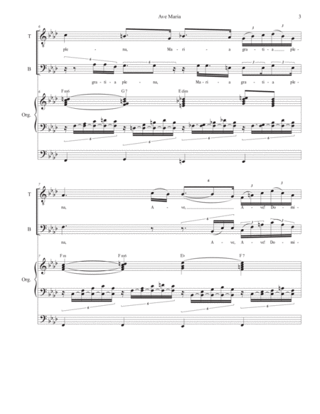 Ave Maria (Duet for Tenor & Bass Solo - Medium Key - Organ Accompaniment) image number null