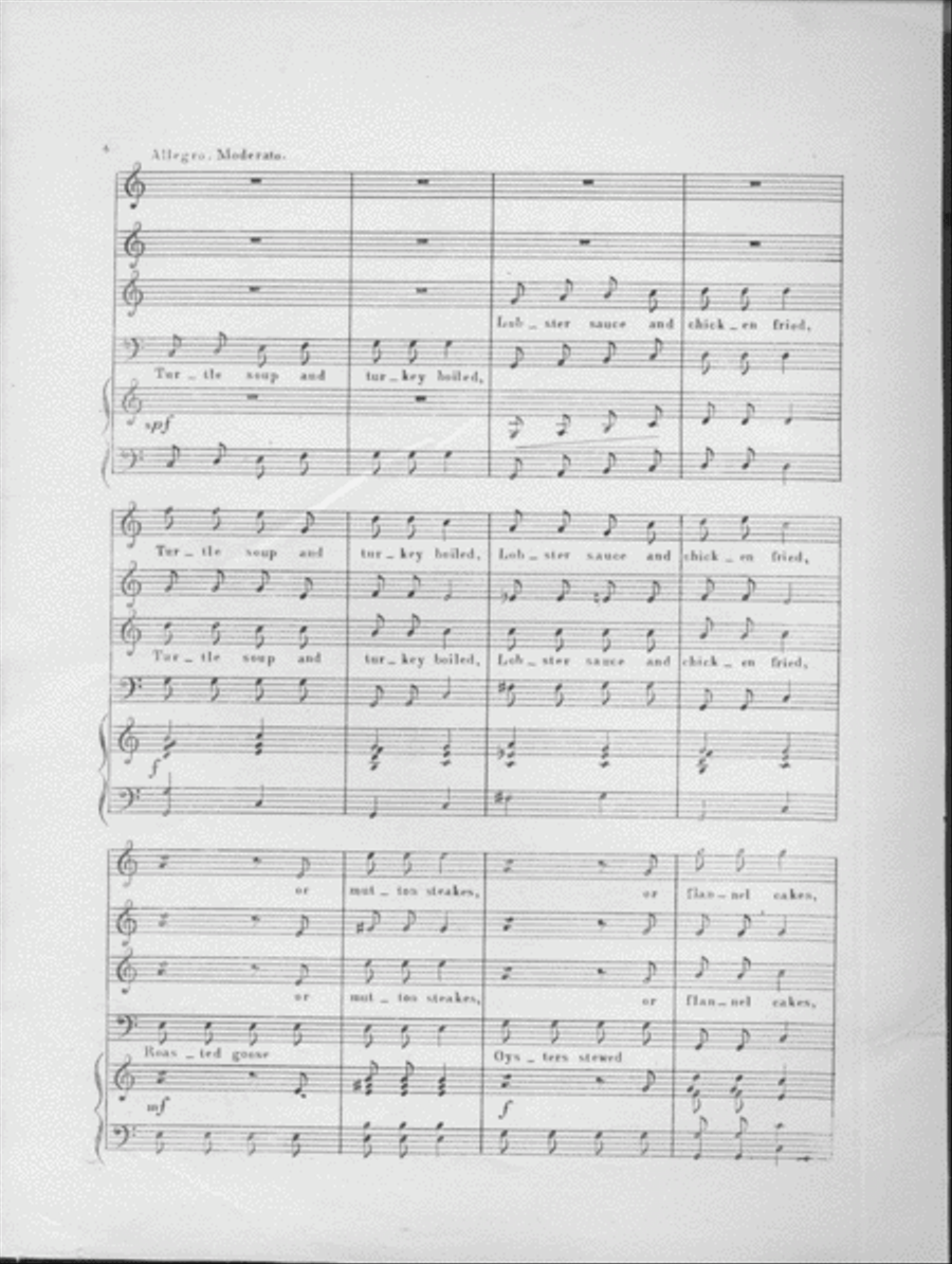 Bill of Fare. A Chorus or Quartette for mixed voices Choir scores gallery preview page 3