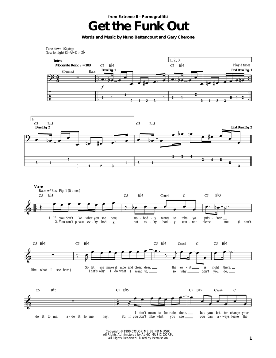 Get The Funk Out Acoustic Guitar scores gallery preview page 1