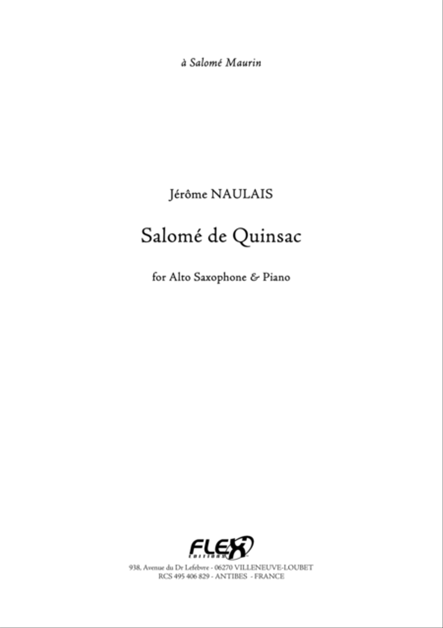Salome de Quinsac Alto Saxophone scores gallery preview page 1