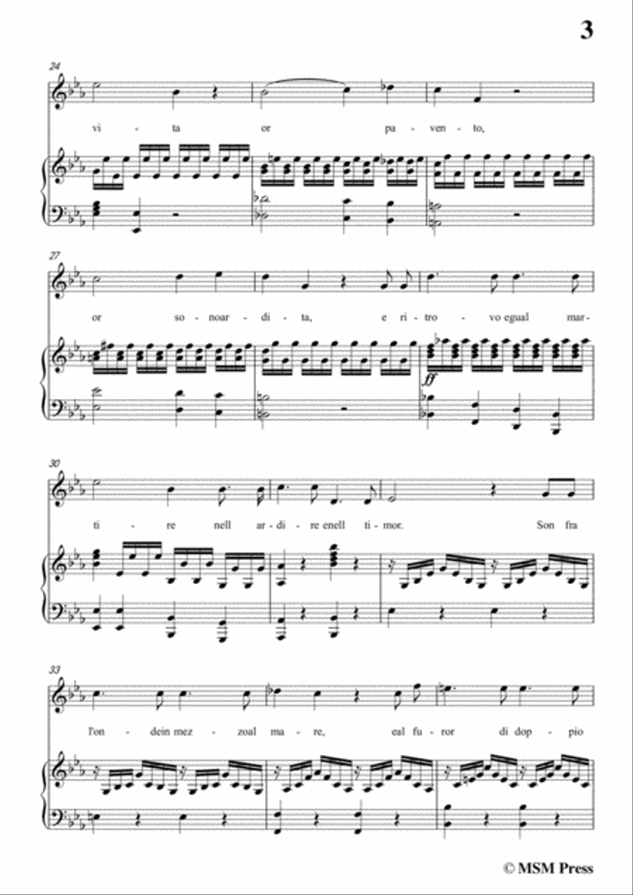 Schubert-Son fra l'onde,in c minor,for Voice&Piano Voice scores gallery preview page 5