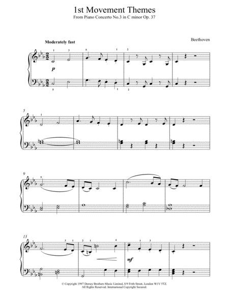 1st Movement Themes Piano Concerto No.3 Op.37