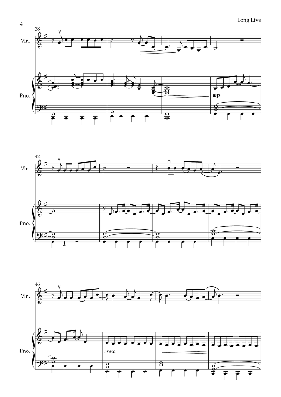 Long Live Violin Solo scores gallery preview page 4