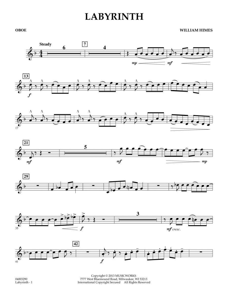 Labyrinth - Oboe Concert Band scores gallery preview page 1