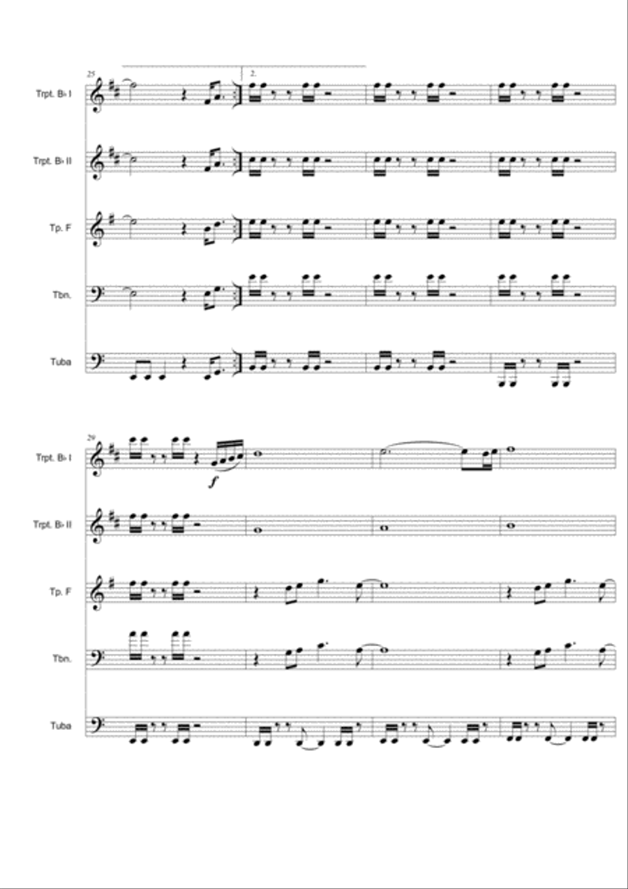 Gonna Fly Now Brass Ensemble scores gallery preview page 4