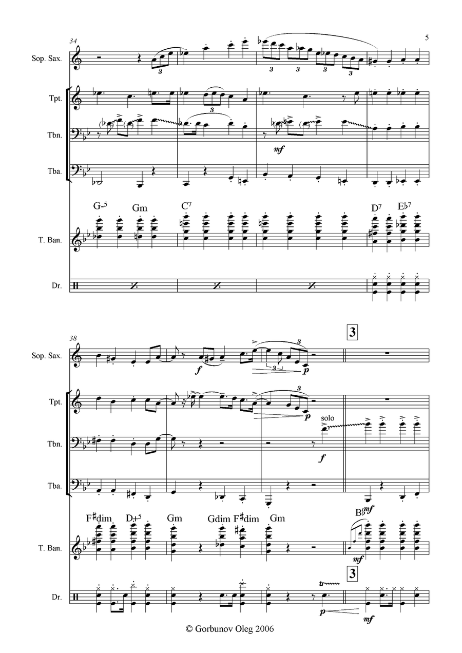 The Corals and Clarinet Jazz Ensemble scores gallery preview page 5
