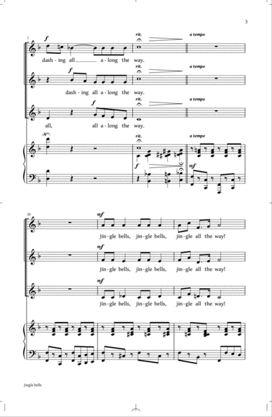 Jingle Bells SSA scores gallery preview page 2