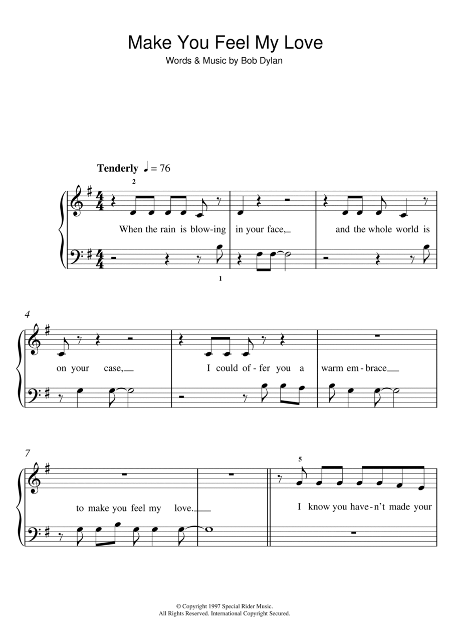 Make You Feel My Love Make You Feel My Love Easy Piano scores gallery preview page 1