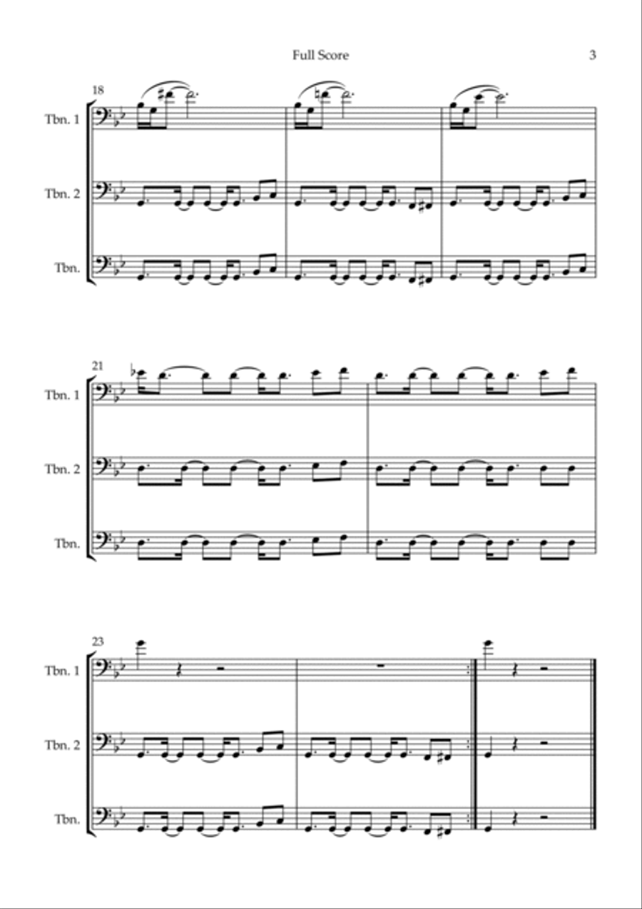 Mission: Impossible Theme Trombone Trio scores gallery preview page 3