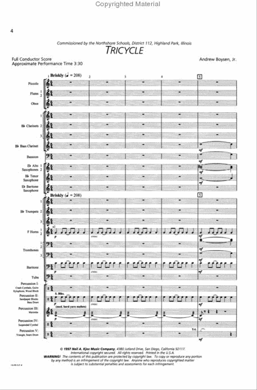 Tricycle Tricycle Concert Band scores gallery preview page 2