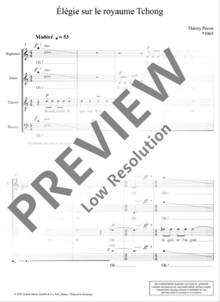 Élégie sur le royaume Tchong 4-Part scores gallery preview page 5