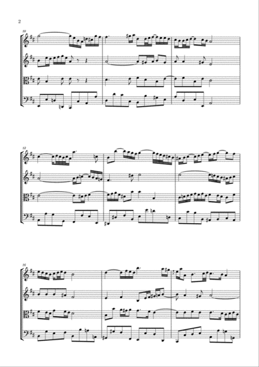 Air on G String for String Quartet String Quartet scores gallery preview page 2