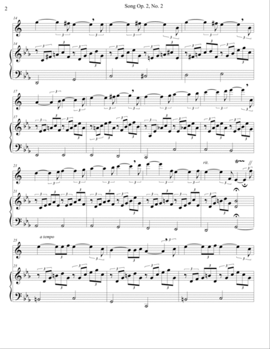 Song Op. 2, No. 2 Song Op. 2, No. 2 Alto Saxophone scores gallery preview page 2