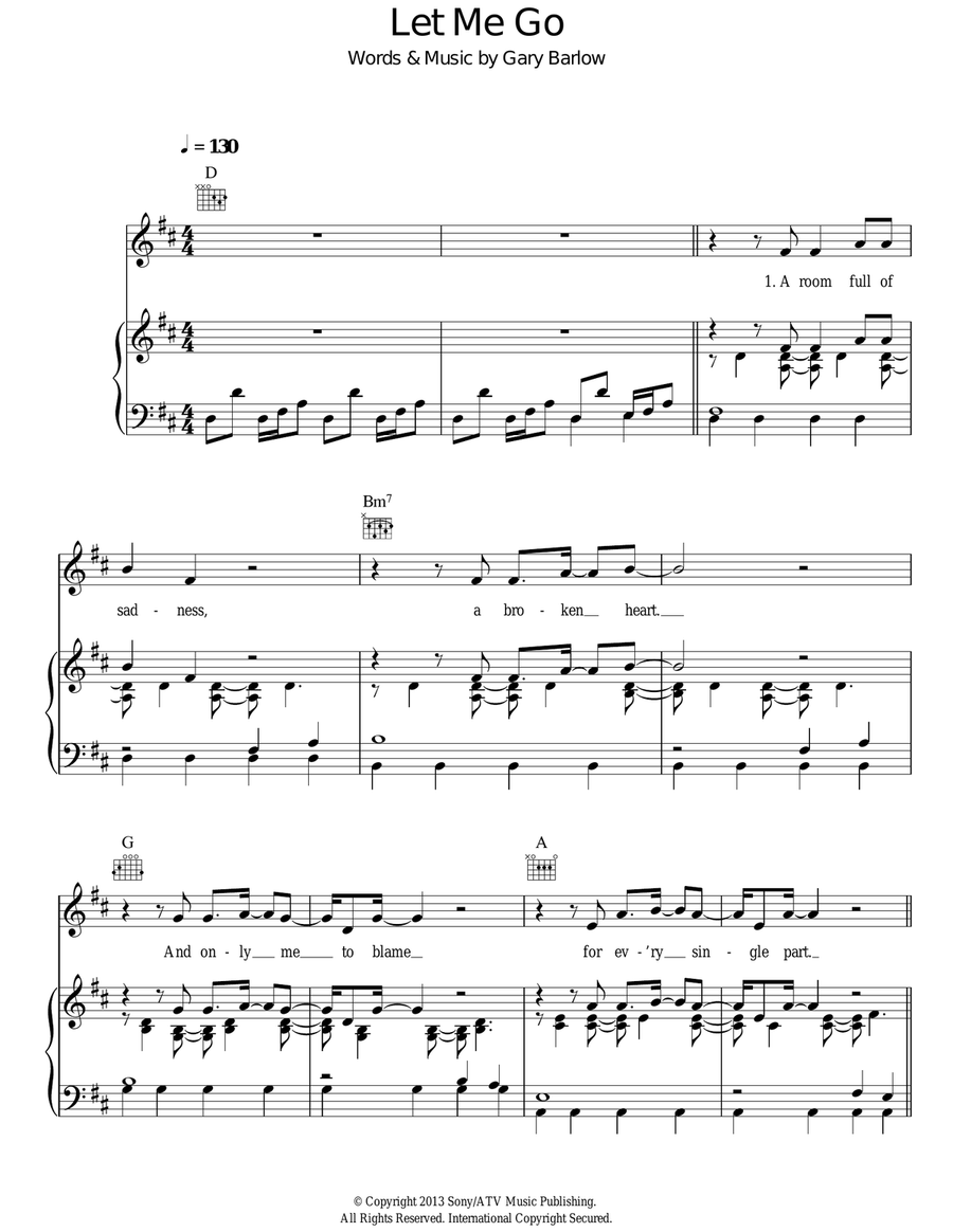 Let Me Go Let Me Go Acoustic Guitar scores gallery preview page 1