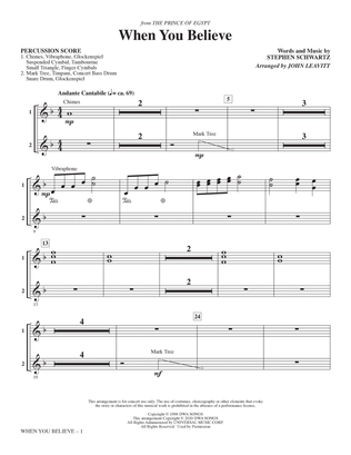 When You Believe (from The Prince Of Egypt) (arr. John Leavitt) - Percussion Score