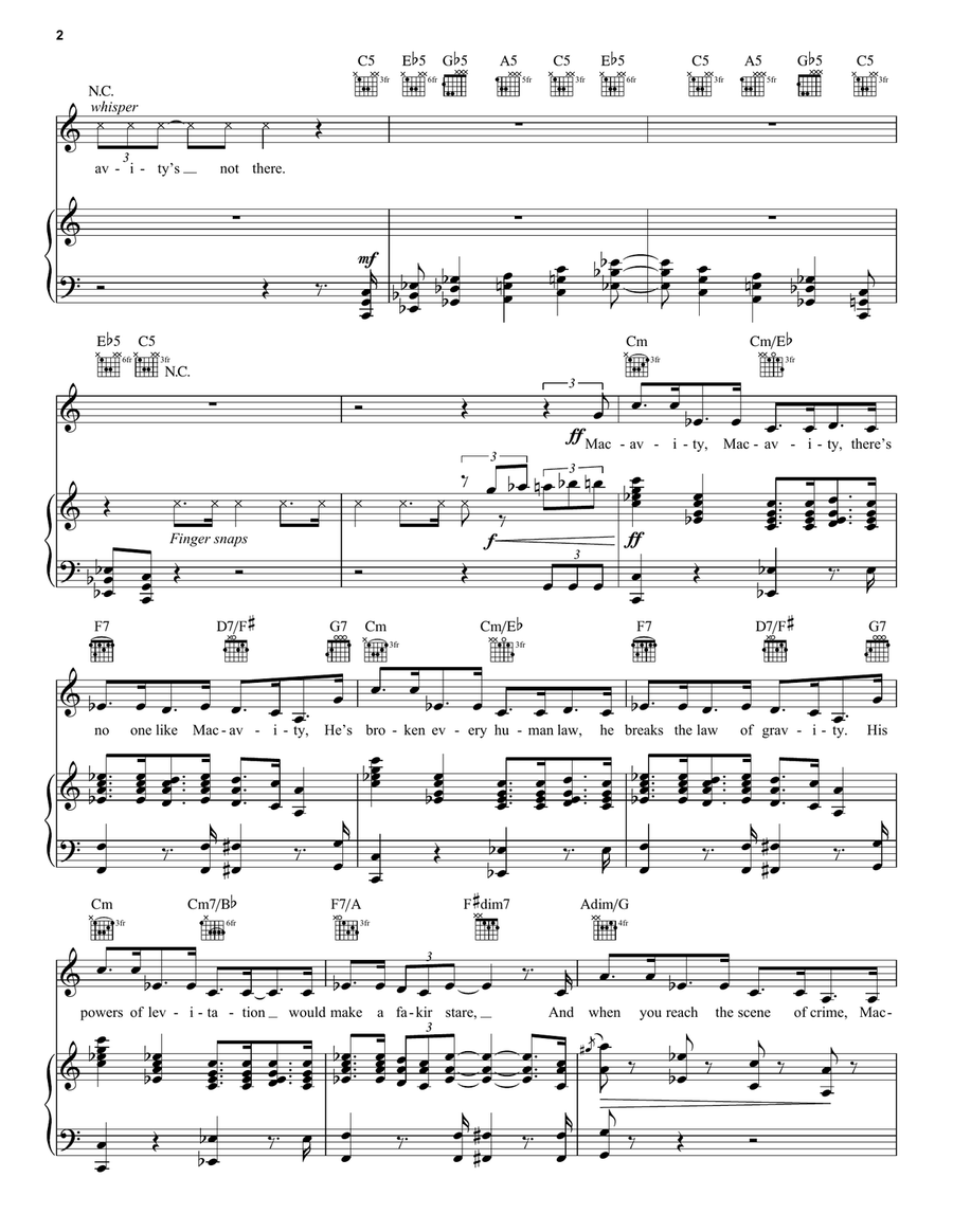 Macavity: The Mystery Cat (from Cats) Guitar scores gallery preview page 2