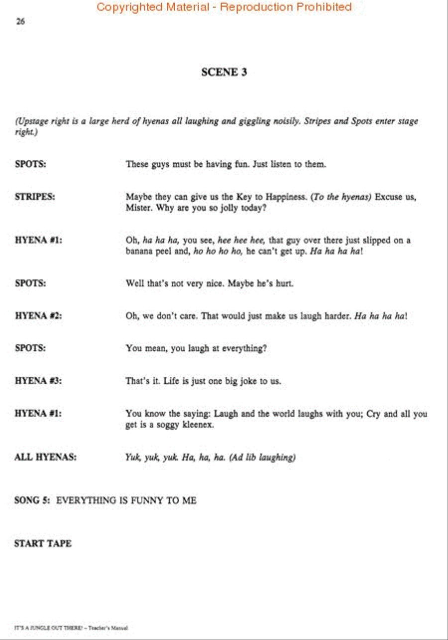 It's a Jungle Out There (Musical) Choir scores gallery preview page 2
