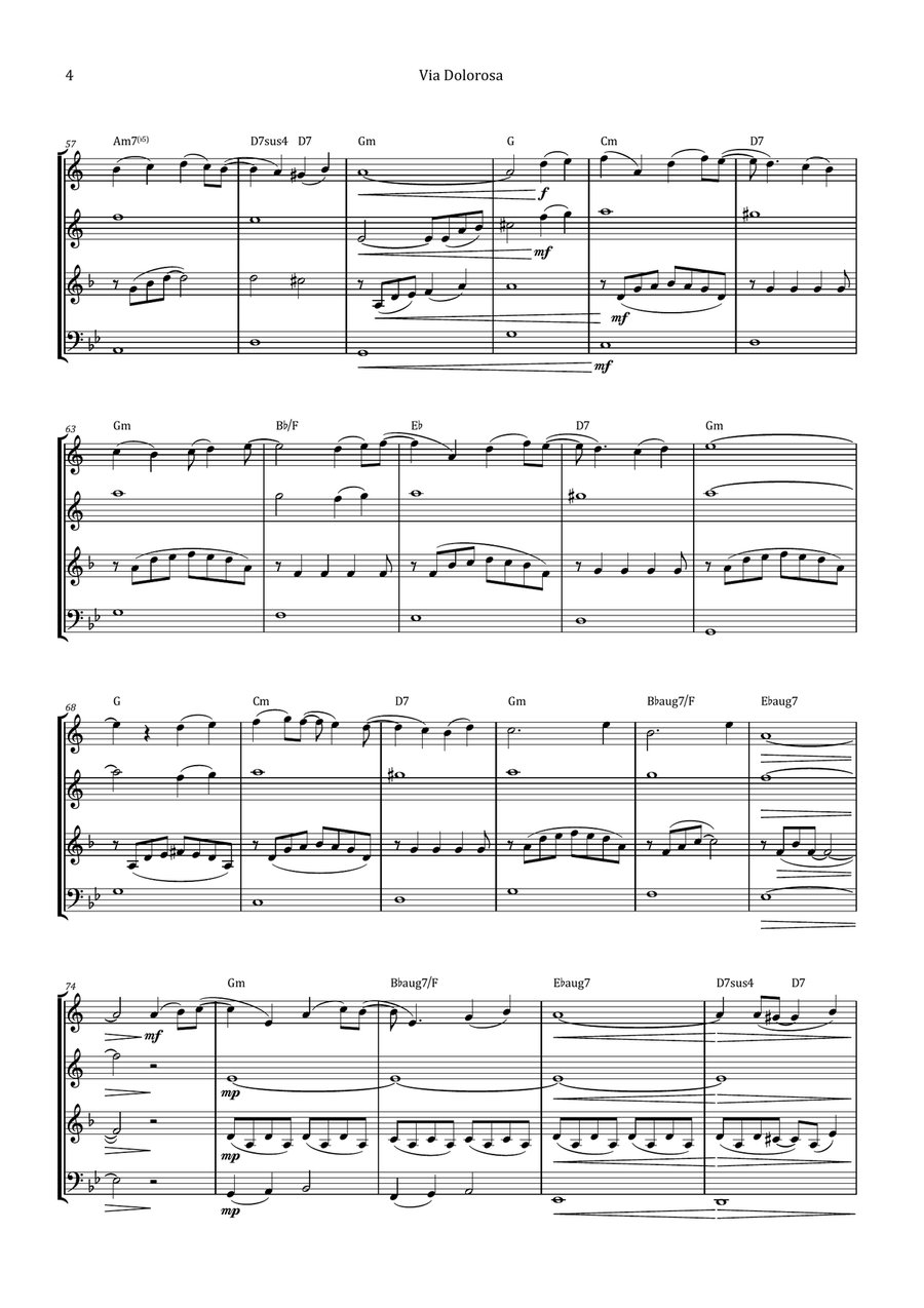 Via Dolorosa Brass Quartet scores gallery preview page 4