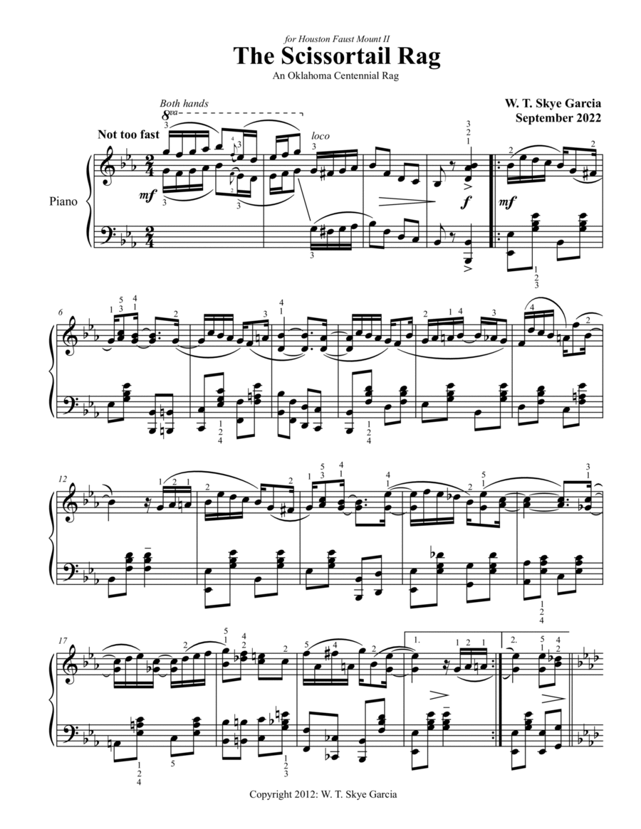 The Scissortail Rag Piano Solo scores gallery preview page 1