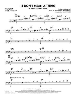 It Don't Mean a Thing (If It Ain't Got That Swing) - Bass Clef Solo Sheet