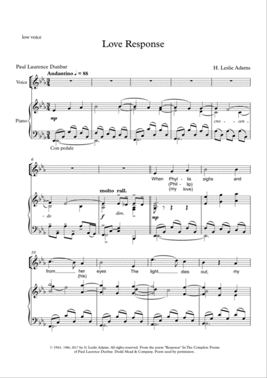 [Adams] Love Response (from Collected Songs) Voice scores gallery preview page 5