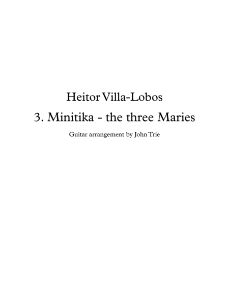 Minitika - the three Maries - guitar tablature image number null