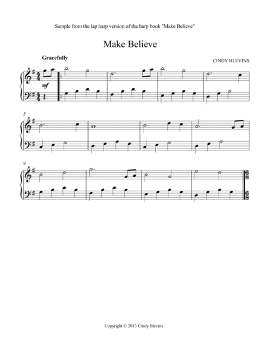 Make Believe, 10 original solos for Lap Harp Lap Harp scores gallery preview page 2
