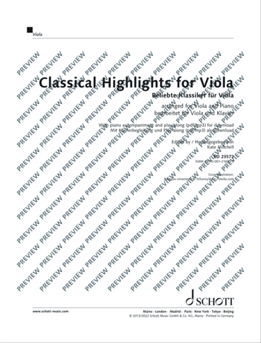 Classical Highlights for Viola Piano Accompaniment scores gallery preview page 2