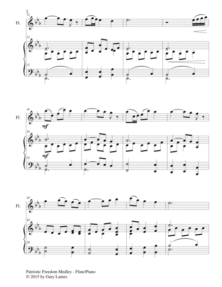 PATRIOTIC FREEDOM MEDLEY (Duet – Flute and Piano/Score and Parts) image number null