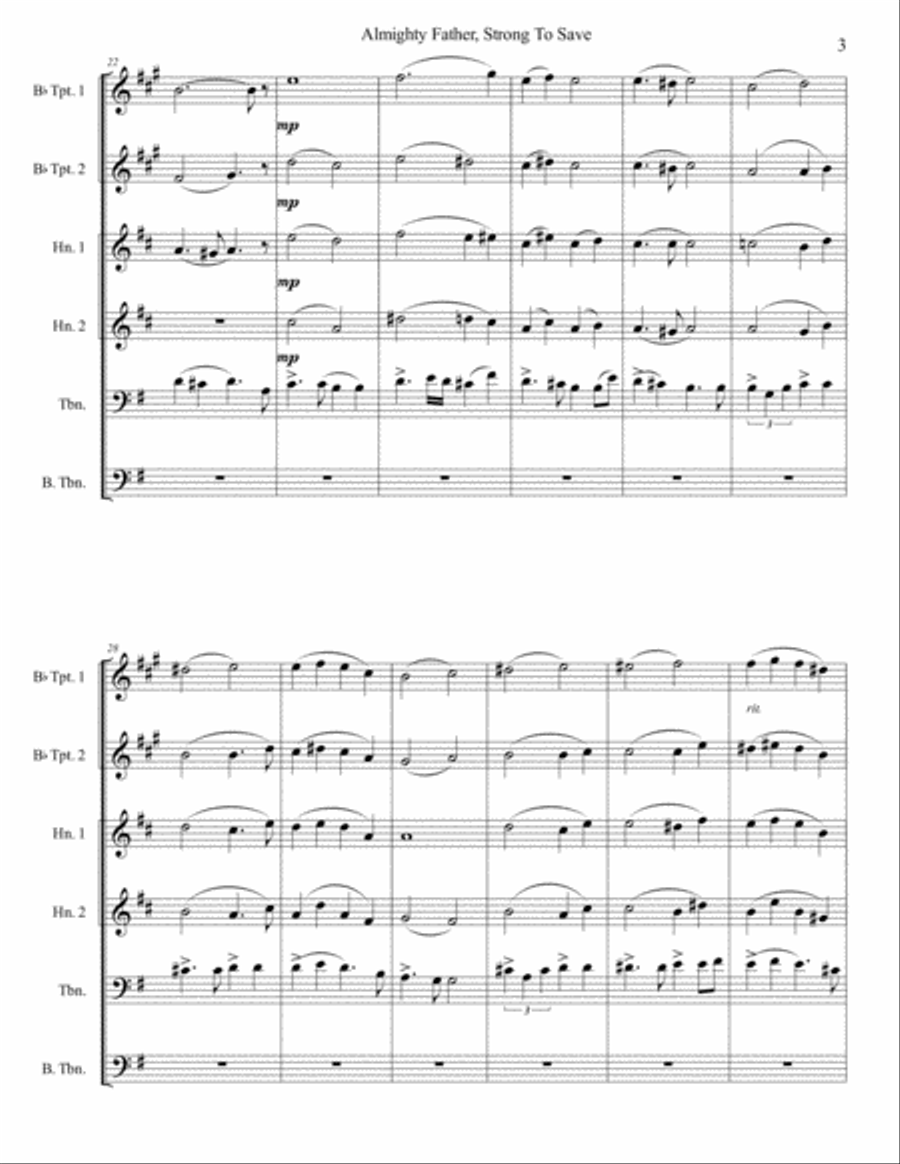 Almighty Father, Strong To Save Brass Ensemble scores gallery preview page 3